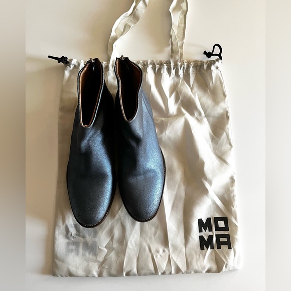 MOMA Anna Boots in Metallic Blue Genuine Leather, 40EU, NWOT - Picture 7 of 13